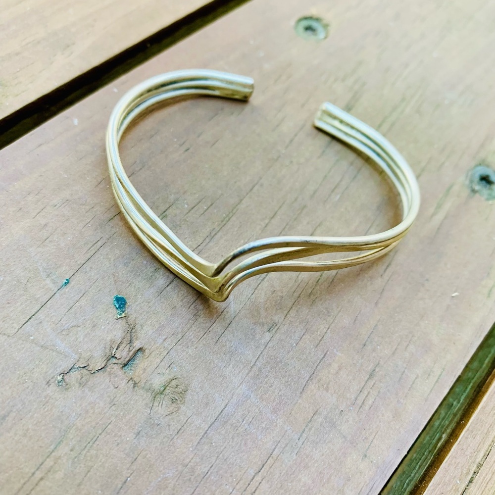 Silver bracelet Wave design jewelry cuff style